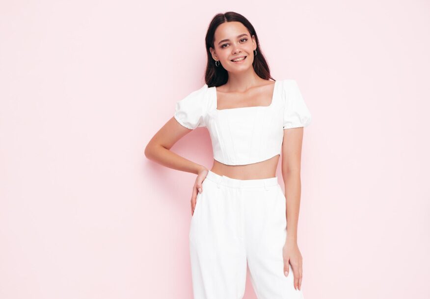 Women's White Cropped Blouses