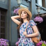 vacation forever dress in blue floral